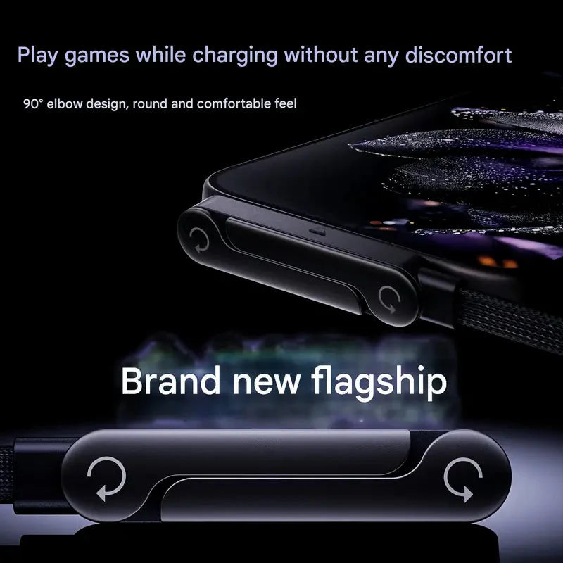 Invisible Holder Charger Cable with Phone Stand - 240W Super Fast Charging.