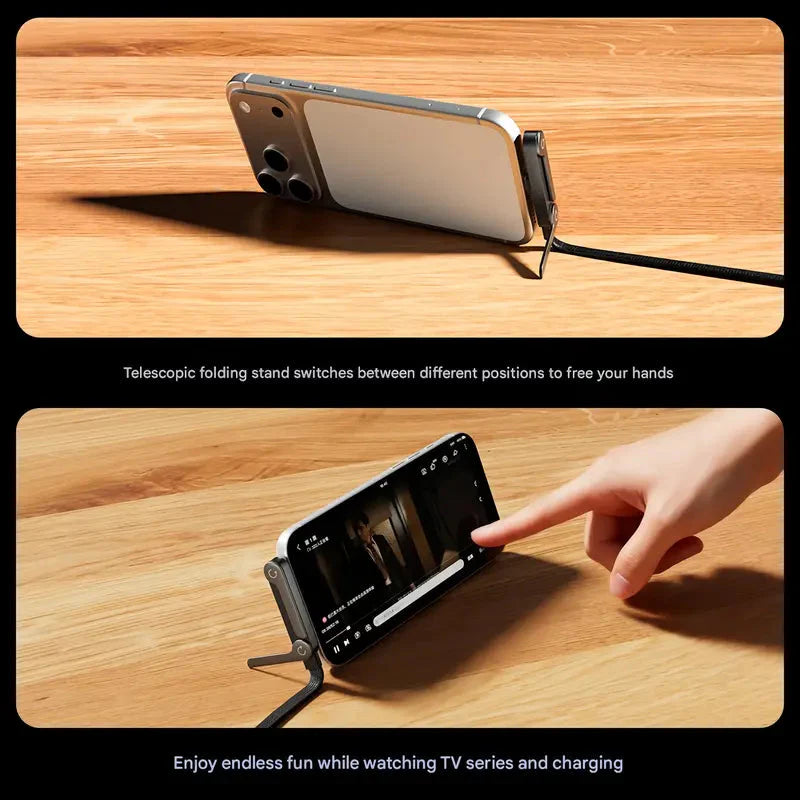Invisible Holder Charger Cable with Phone Stand - 240W Super Fast Charging.