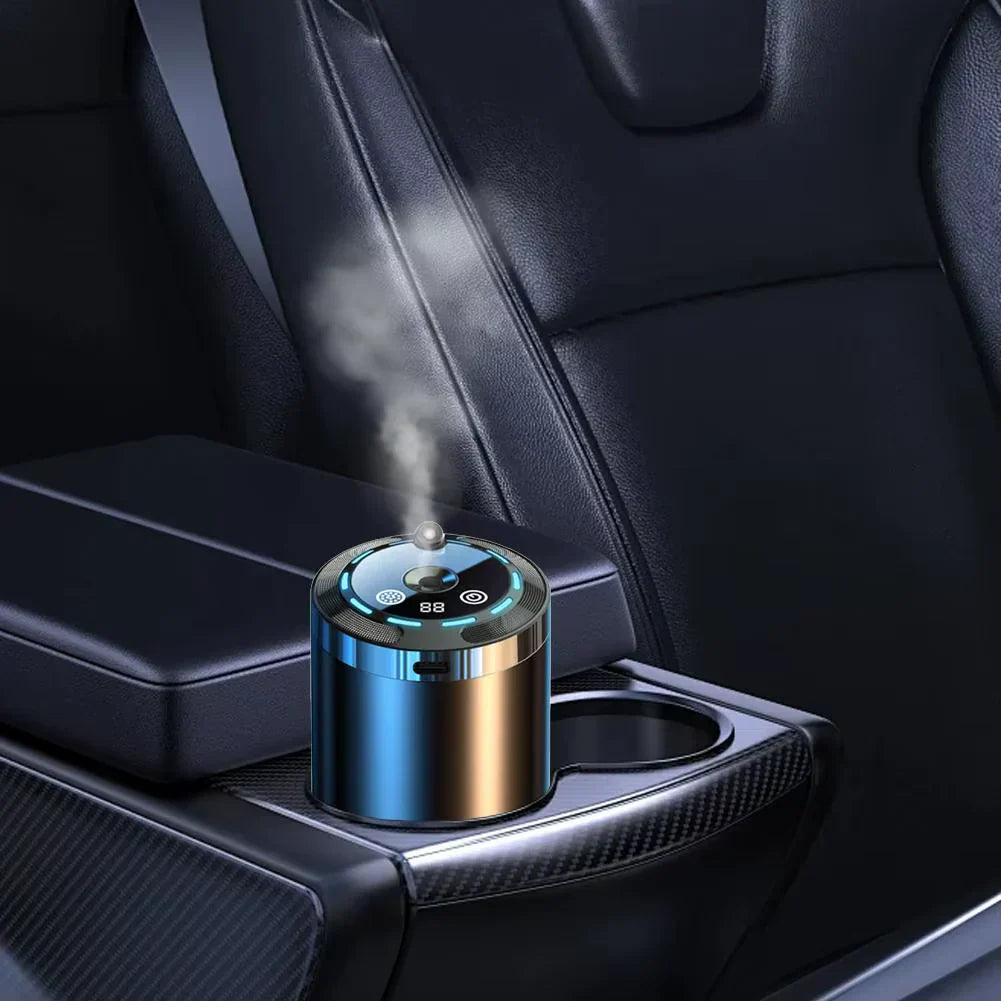 Smart Car Air Freshener – Rechargeable Automatic Fragrance Diffuser with 5 Intensity Levels, Adjustable Scent Control for Vehicle Interior