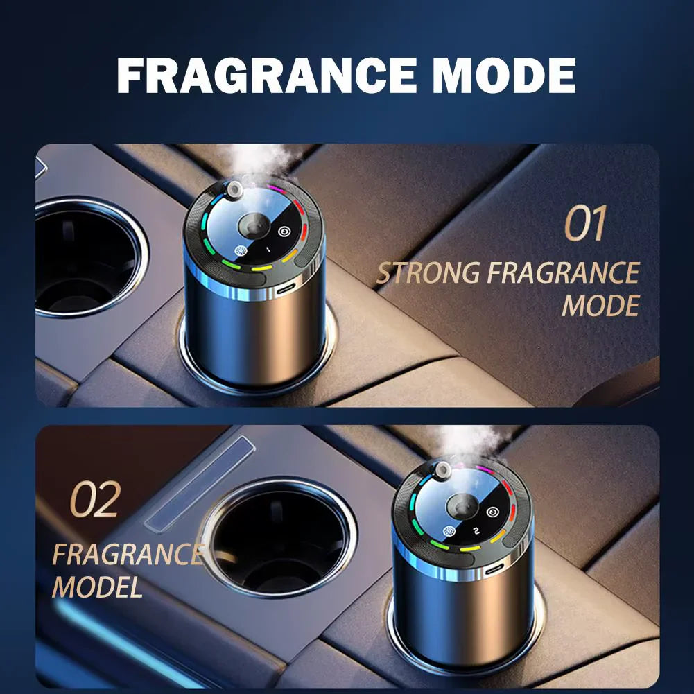 Smart Car Air Freshener – Rechargeable Automatic Fragrance Diffuser with 5 Intensity Levels, Adjustable Scent Control for Vehicle Interior