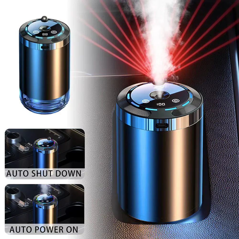 Smart Car Air Freshener – Rechargeable Automatic Fragrance Diffuser with 5 Intensity Levels, Adjustable Scent Control for Vehicle Interior