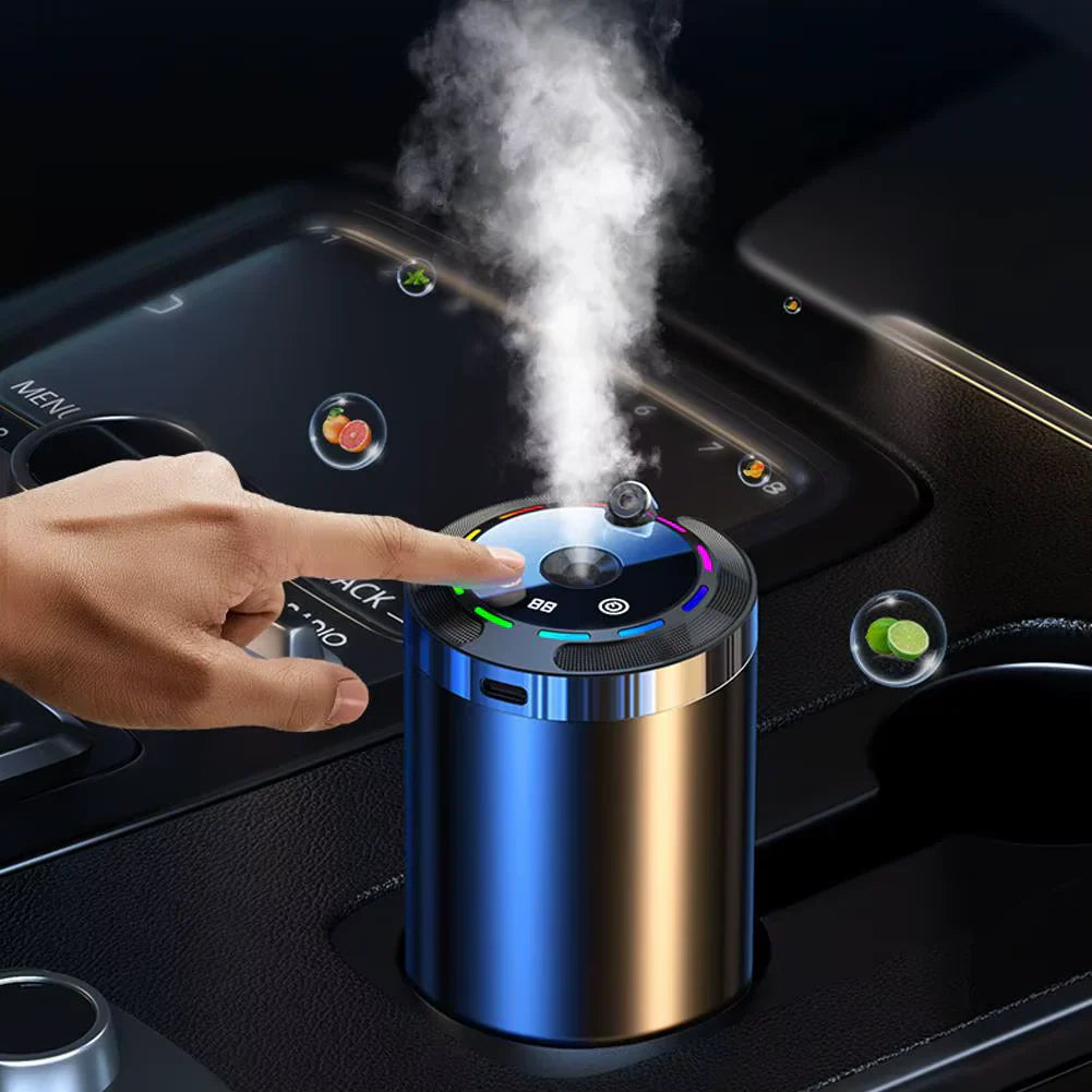 Smart Car Air Freshener – Rechargeable Automatic Fragrance Diffuser with 5 Intensity Levels, Adjustable Scent Control for Vehicle Interior
