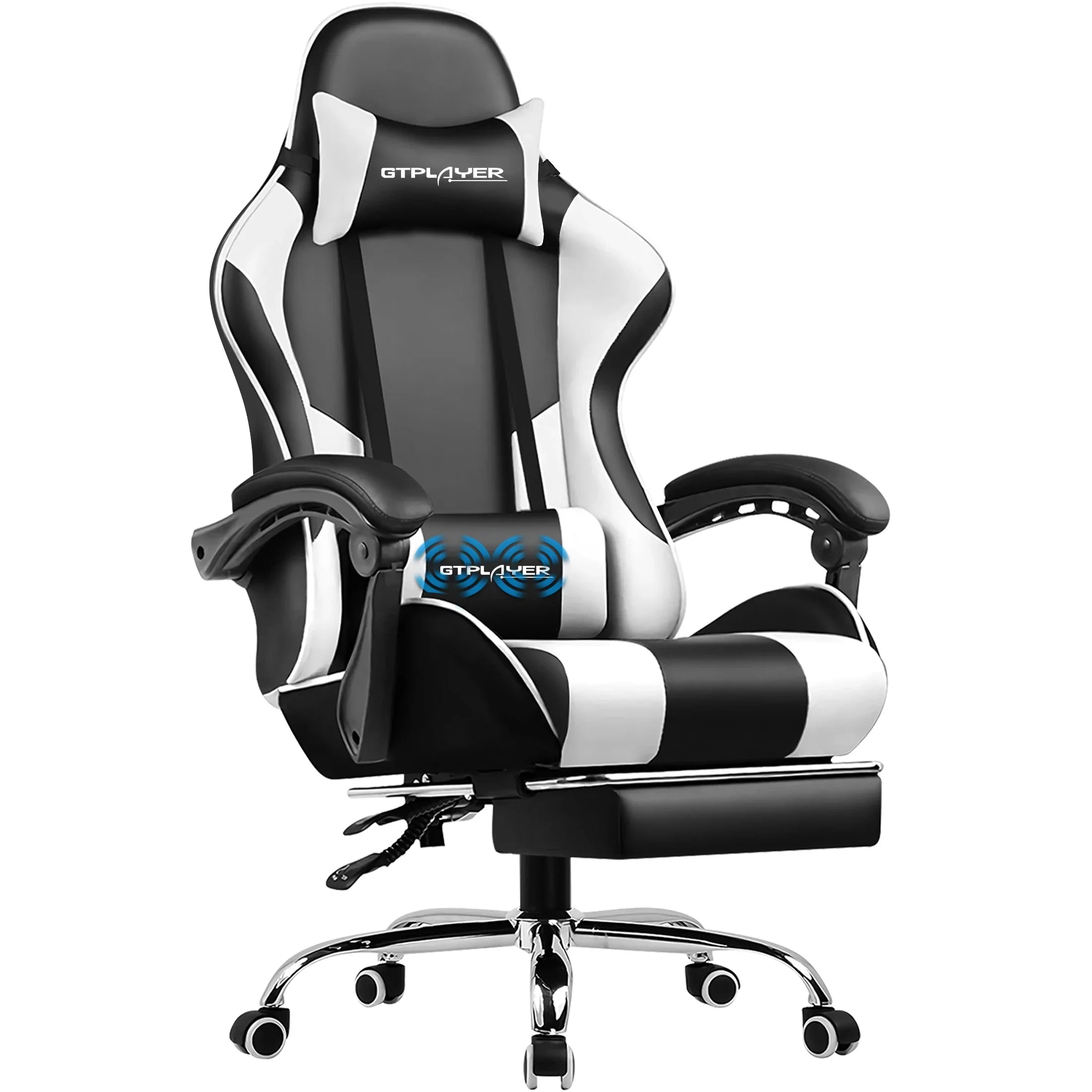 GTPLAYER Gaming Chair with Footrest – Ergonomic Office & Gaming Chair with Lumbar Support and Recline Function.
