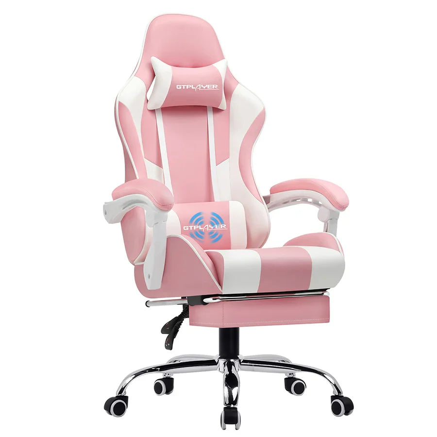 GTPLAYER Gaming Chair with Footrest – Ergonomic Office & Gaming Chair with Lumbar Support and Recline Function.