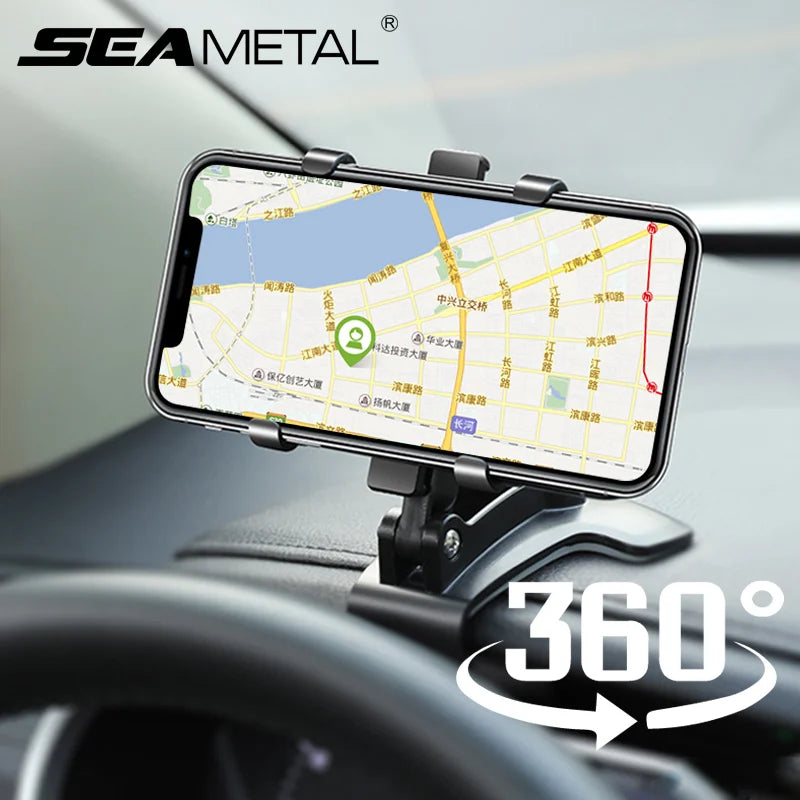 DashGrip Universal Car Phone Holder – 360° Adjustable Dashboard Phone Mount for Hands-Free Navigation & Safe Driving Experience.