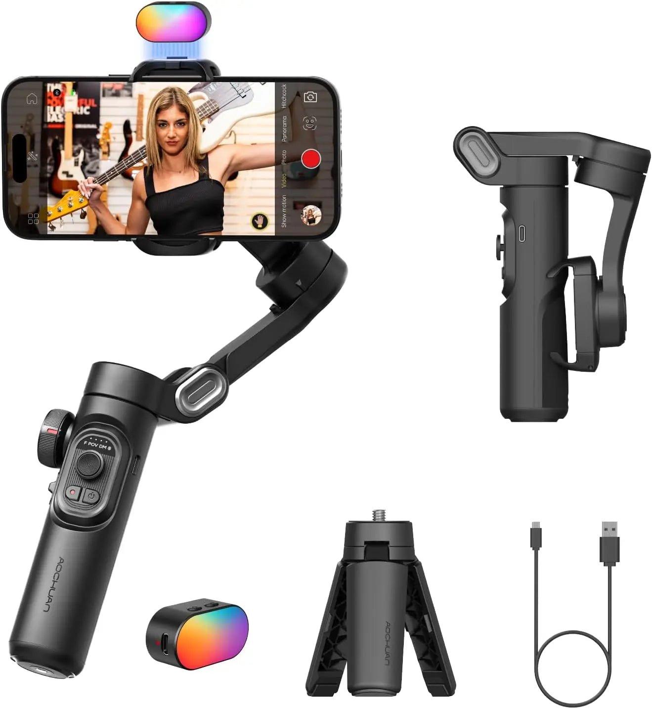 AOCHUAN SmartXE Intelligent 3-Axis Smartphone Gimbal – Professional Handheld Stabilizer with Anti-Shake Technology for Cinematic Mobile Filming & Content Creation