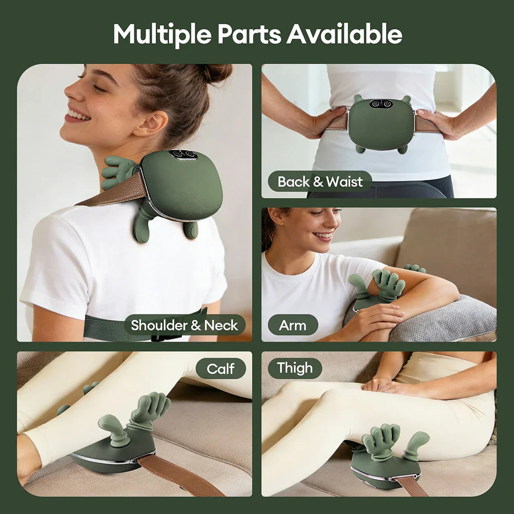 Wireless 4D Neck & Shoulder Massager – Bionic Finger Cervical & Trapezius Kneading Device