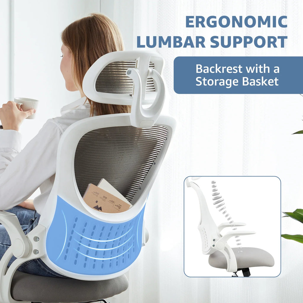 Mesh Ergonomic Office Chair – Adjustable Computer Desk Chair with Breathable Back Support.