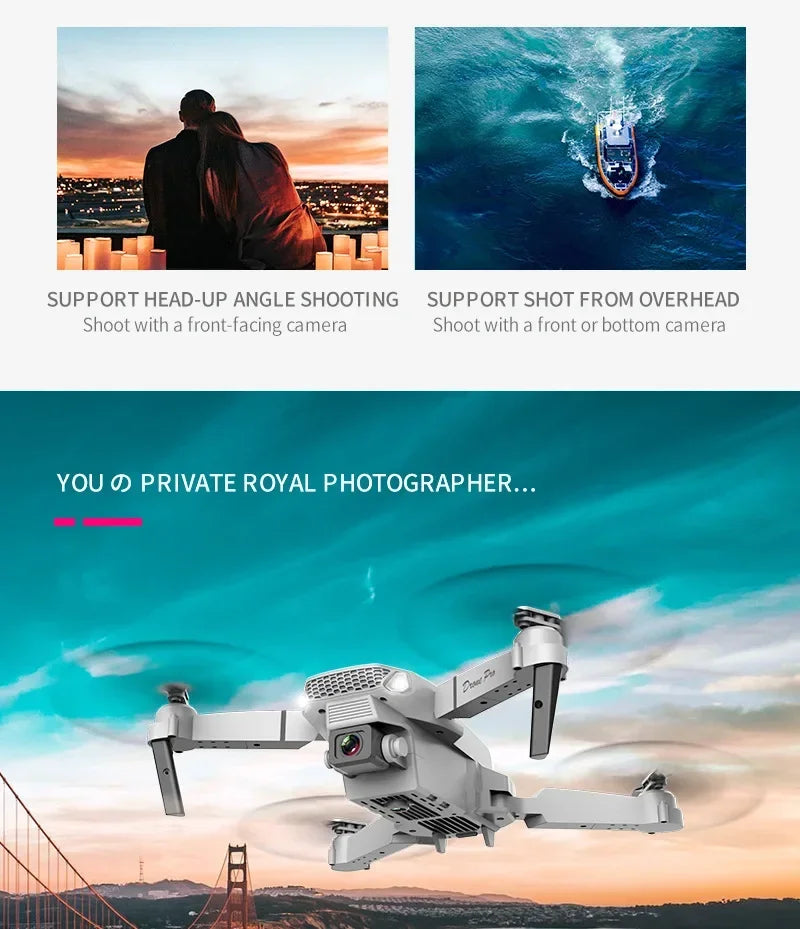 Foldable Drone 4K Single/Dual Camera WiFi FPV RC Quadcopter