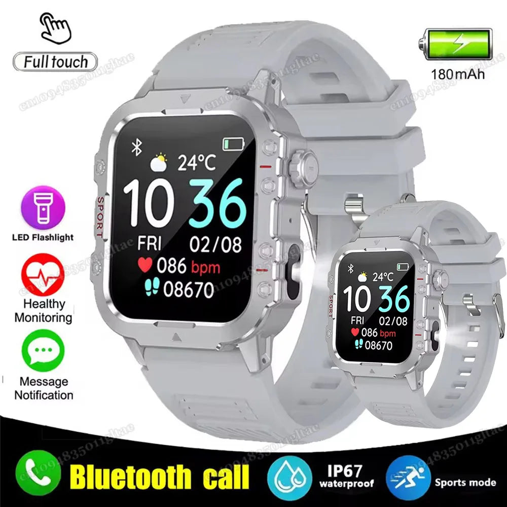 Men’s Military-Style Smart Watch | Bluetooth Call | Fitness & Activity Tracker | 1.44” Touch Screen | 3ATM Life Waterproof | Android & iOS