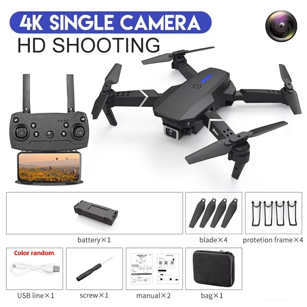 Foldable Drone 4K Single/Dual Camera WiFi FPV RC Quadcopter
