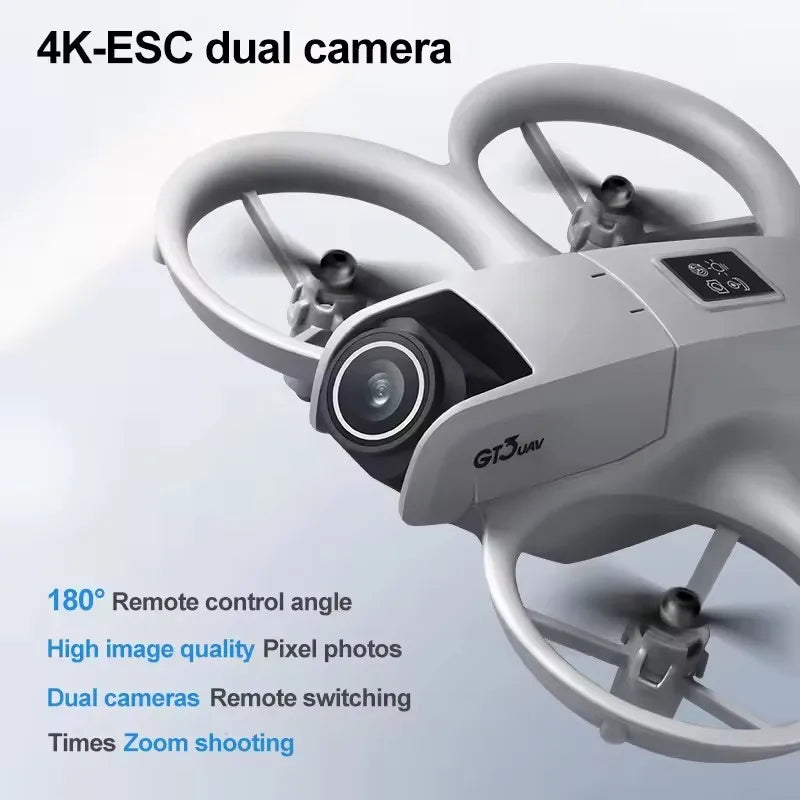 GT3 Drone 8K HD Dual Cameras 180° FPV 5G WIFI Brushless Motors Intelligence Obstacle Avoidance Foldable Quadcopters.