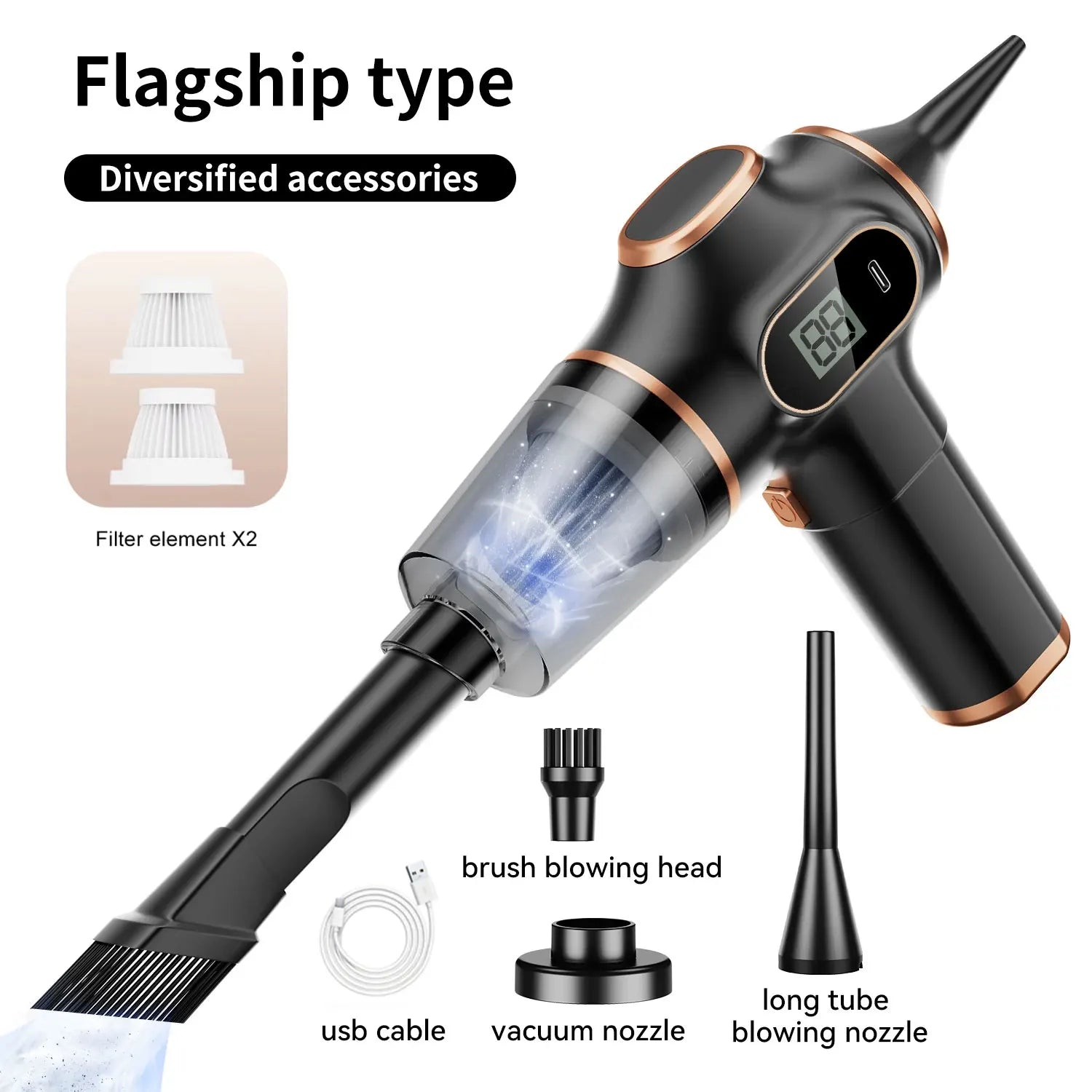 Portable Wireless Car Vacuum Cleaner – Handheld Cordless High-Suction Cleaner with HEPA Filter for Dust & Debris Removal