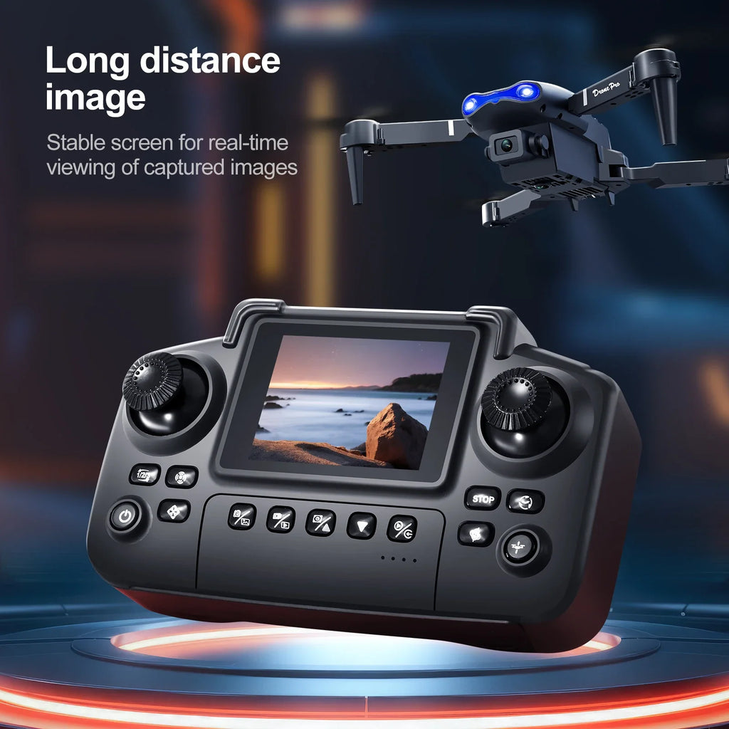 New E88/E99 Drone Remote Control with Screen Dual Camera Optical Flow Localization
