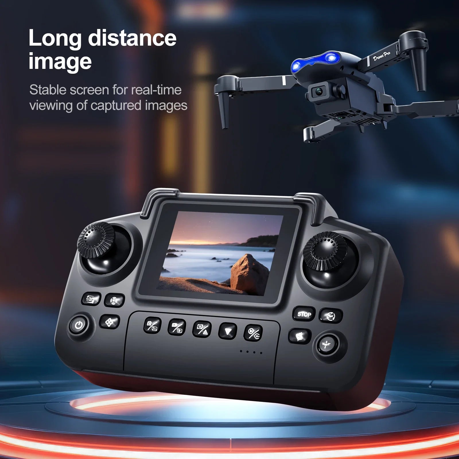 New E88/E99 Drone Remote Control with Screen Dual Camera Optical Flow Localization