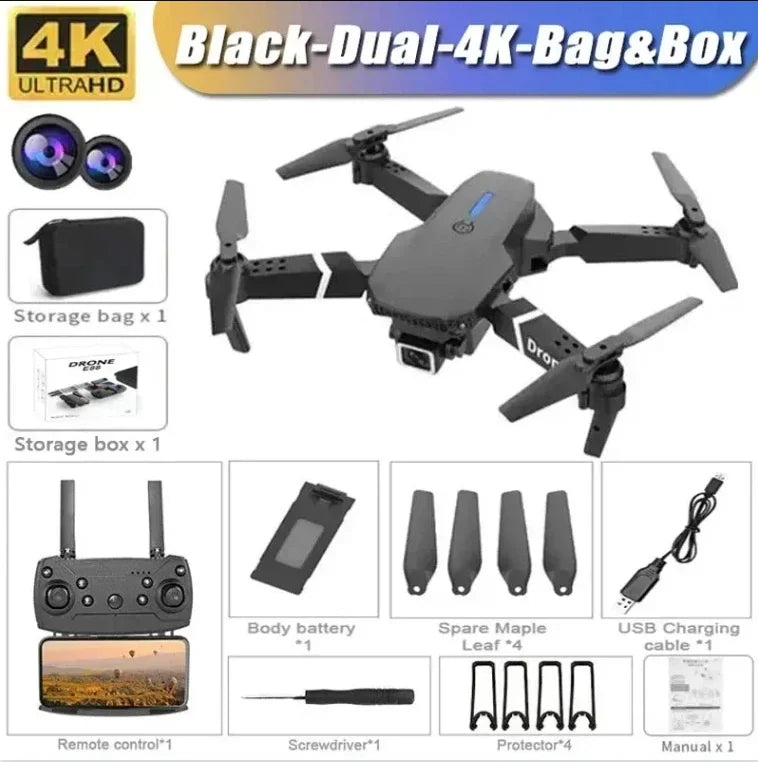 Foldable Drone 4K Single/Dual Camera WiFi FPV RC Quadcopter