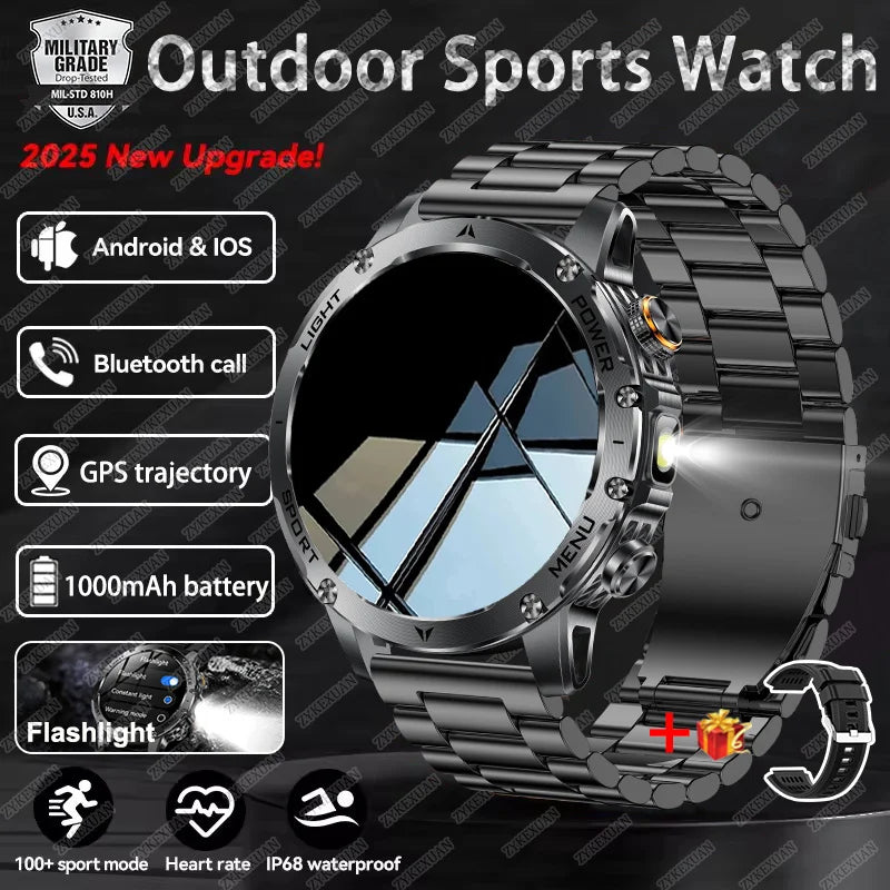 2025 1000mAh Super Capacity Battery Adult Men Smart Watch 1.7-inch Large Screen Bluetooth Call IP68 Waterproof SmartWatch Sports