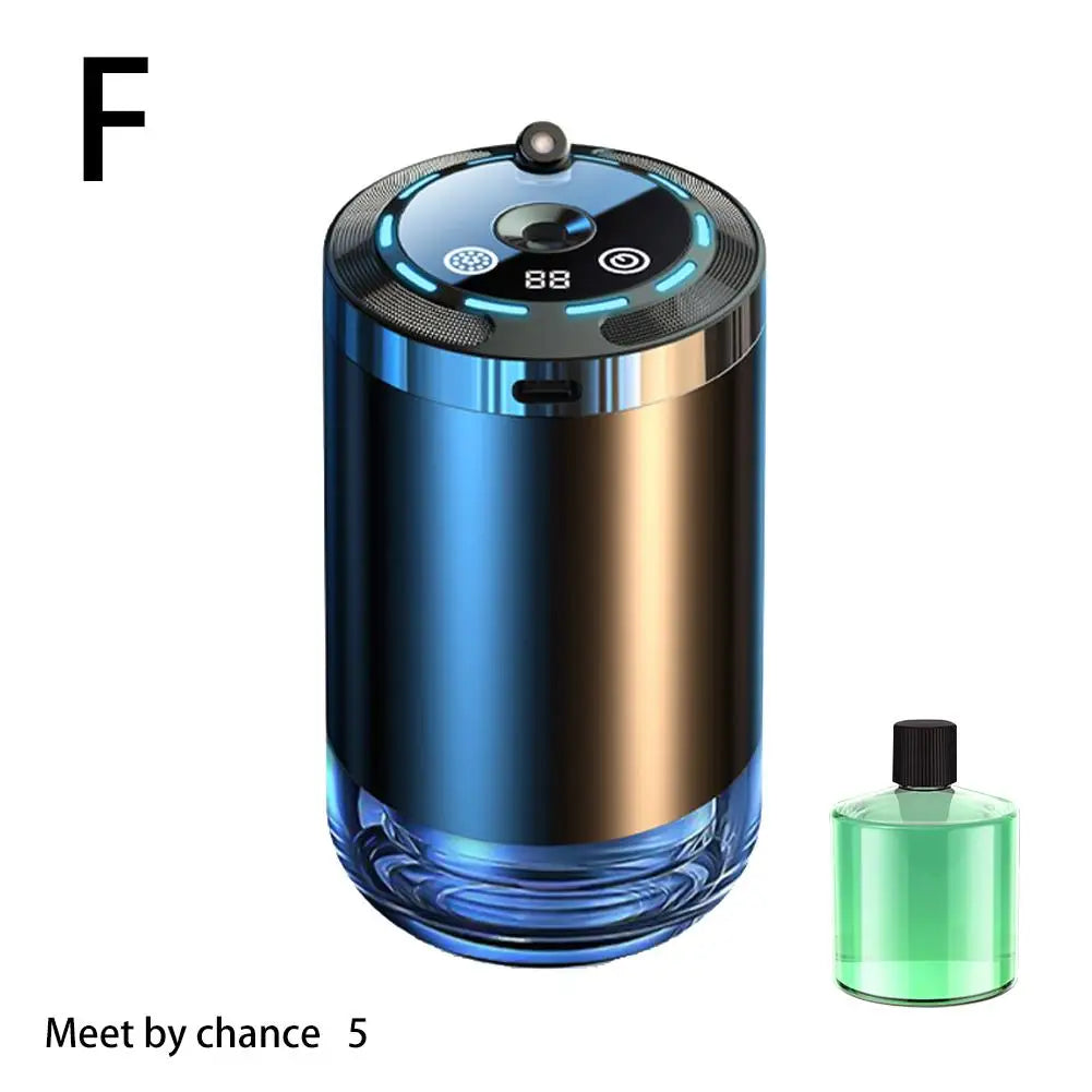 Smart Car Air Freshener – Rechargeable Automatic Fragrance Diffuser with 5 Intensity Levels, Adjustable Scent Control for Vehicle Interior