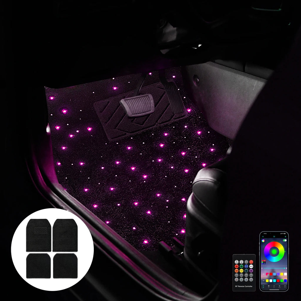 StarDrive RGB Car Floor Lights – Multi-Color LED Interior Ambient Lighting for Cars with App/Remote Control.