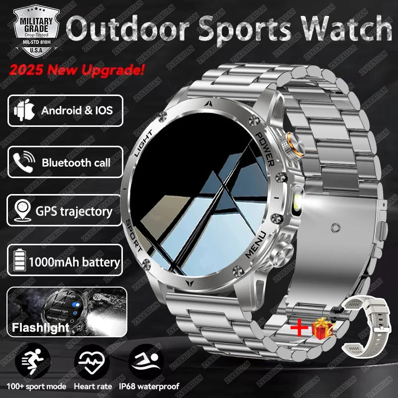 2025 1000mAh Super Capacity Battery Adult Men Smart Watch 1.7-inch Large Screen Bluetooth Call IP68 Waterproof SmartWatch Sports