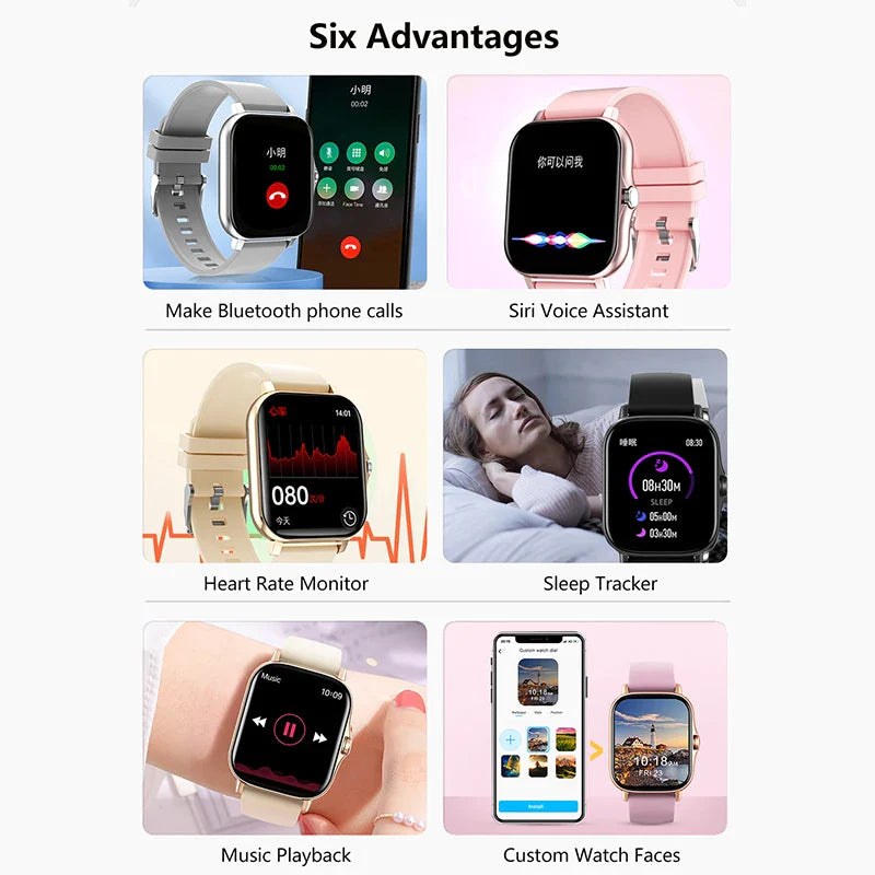 Sport Smart Watch Fitness Clock Health Monitor Waterproof Smartwatch Wireless Call Watches for Men Women IOS Android 2025