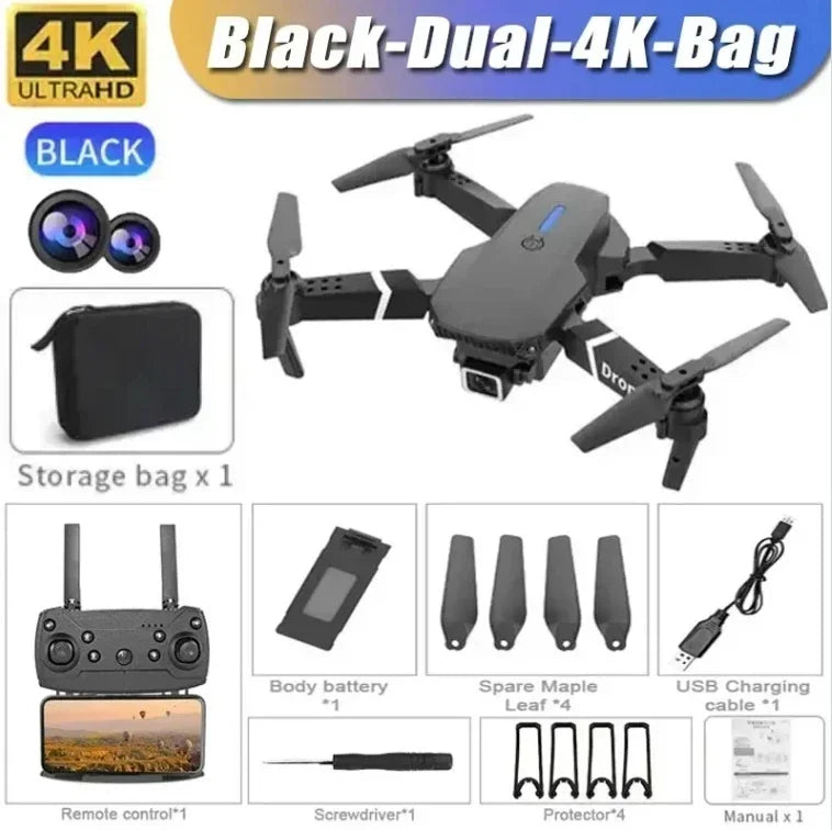 Foldable Drone 4K Single/Dual Camera WiFi FPV RC Quadcopter