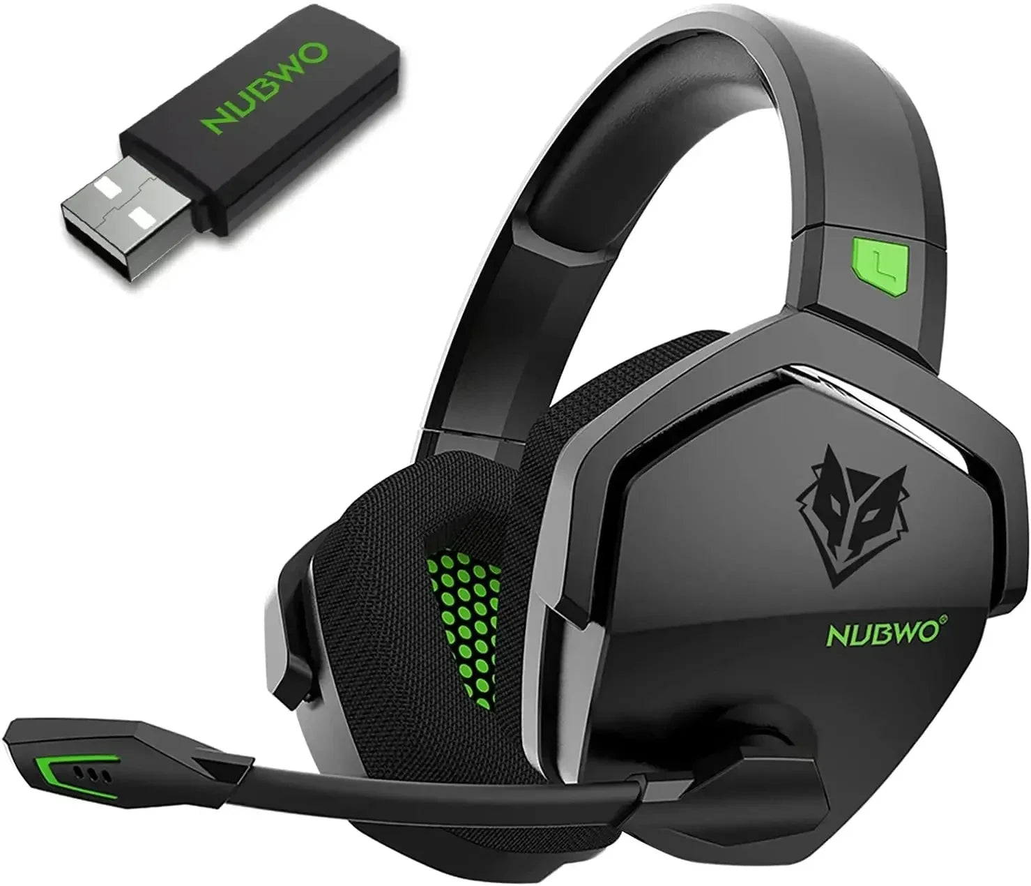 NUBWO G06 Wireless Gaming Headset 2.4GHz Bluetooth 5.3 with Mic 50mm Drivers