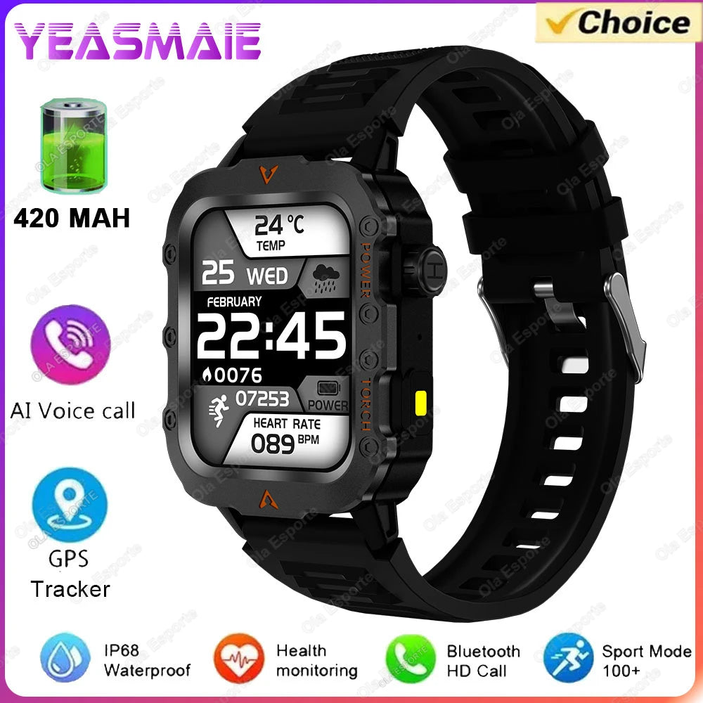 Men Smart Watch Bluetooth Call Health Monitor Waterproof Sports Watch