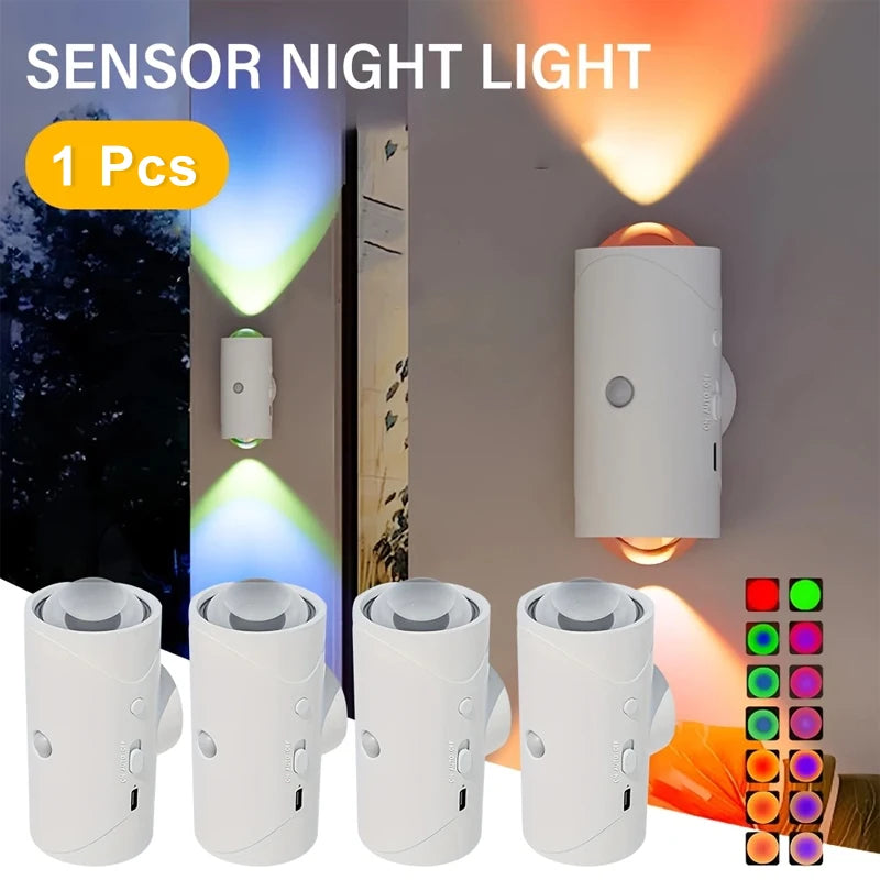 GlowSense 7-Color Motion Sensor Light – Wireless LED Night Light with Auto On/Off for Home, Stairs & Wardrobe