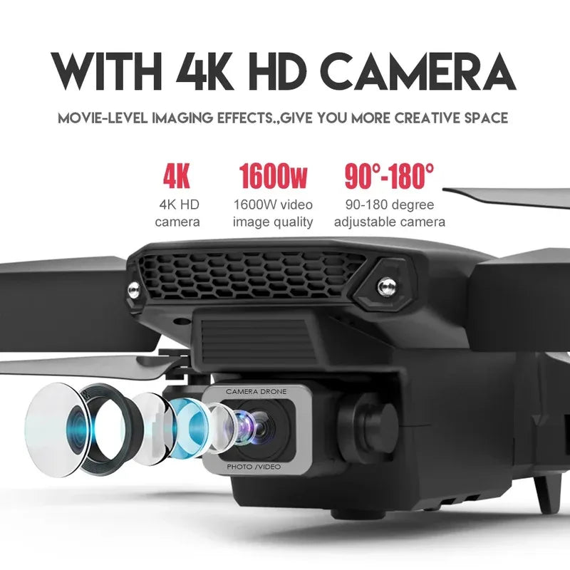 Foldable Drone 4K Single/Dual Camera WiFi FPV RC Quadcopter
