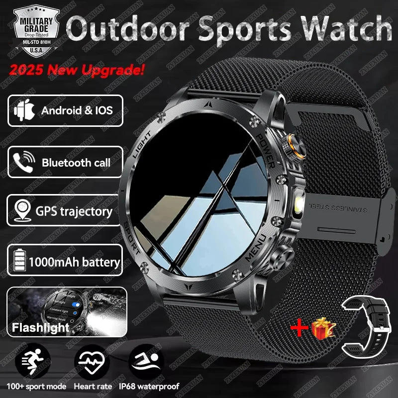 2025 1000mAh Super Capacity Battery Adult Men Smart Watch 1.7-inch Large Screen Bluetooth Call IP68 Waterproof SmartWatch Sports