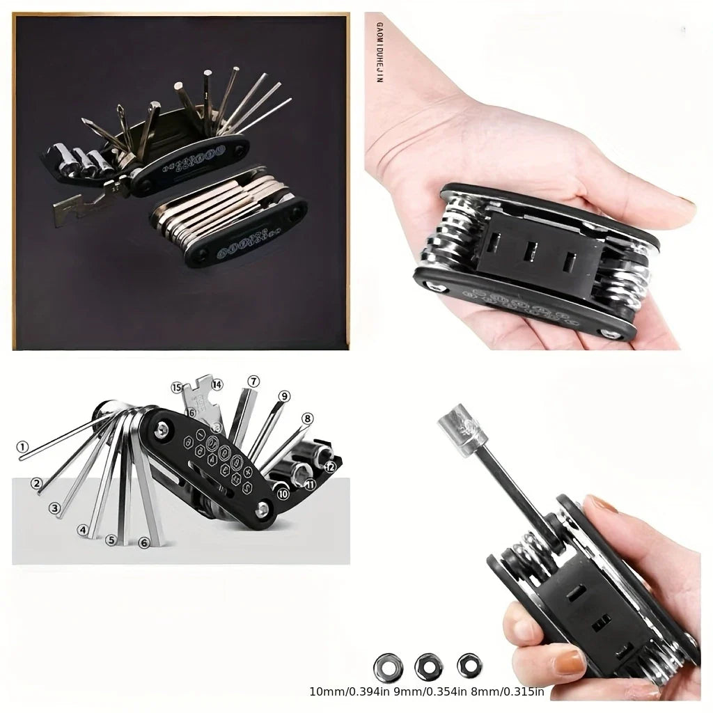16-in-1 Heavy Duty Socket Wrench Set with Non-Slip Rotating Head – Universal Hand Tool Kit for Home Improvement, Car Repair & Mechanical Work