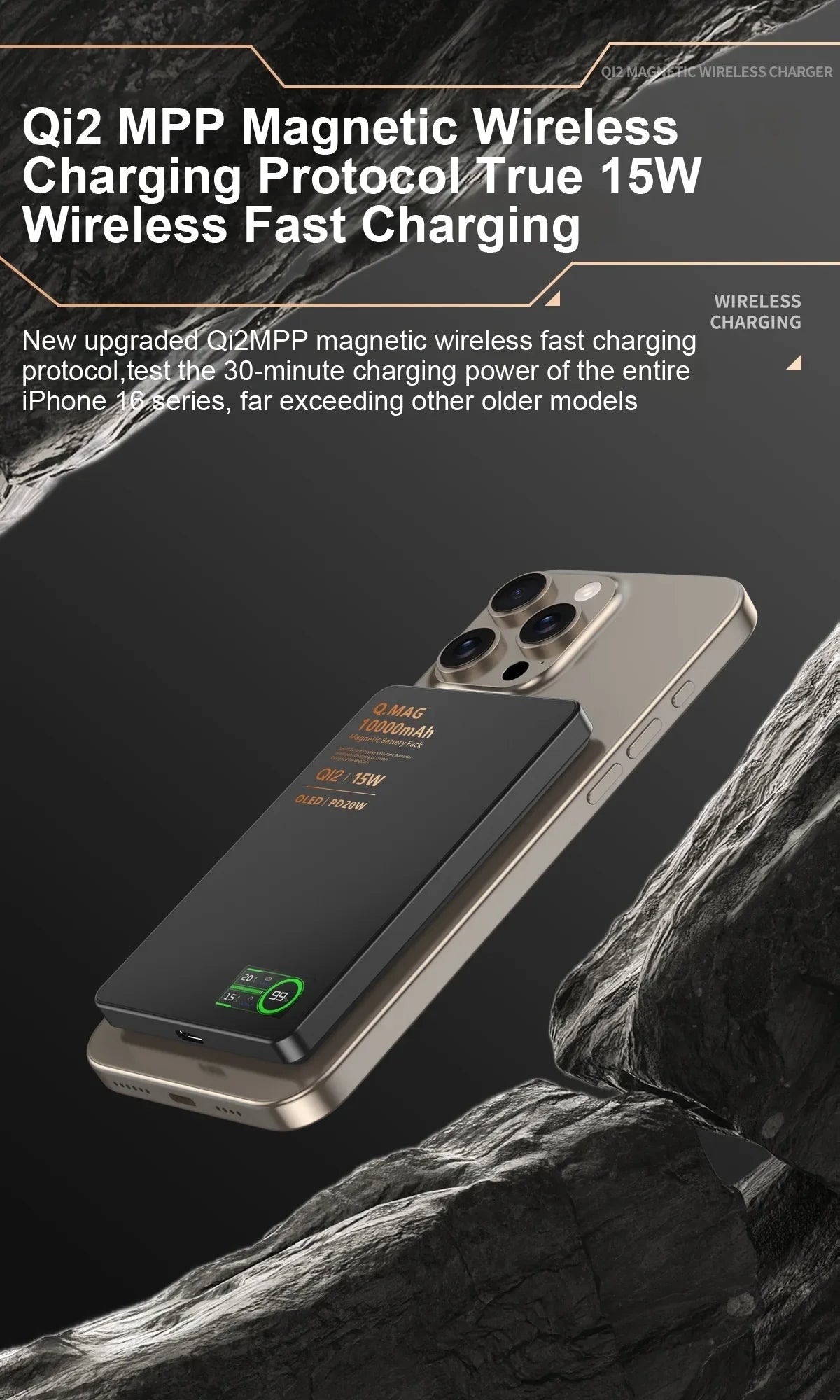 2.1 Magnetic Powerbank Wireless Fast Charing Spare Portable External Battery for iPhone 12-17 Pro Watch Airpods 5000/10000mAh
