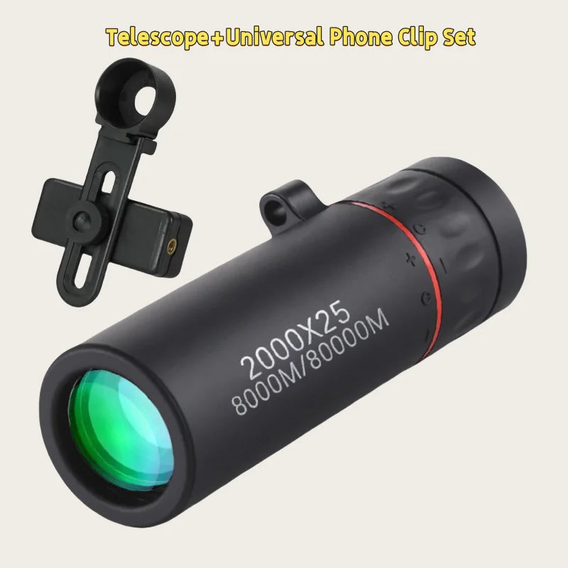 TacticalEdge 2000x25 HD Compact Monocular Telescope – High-Power Portable Scope for Travel, Hiking & Outdoor Exploration