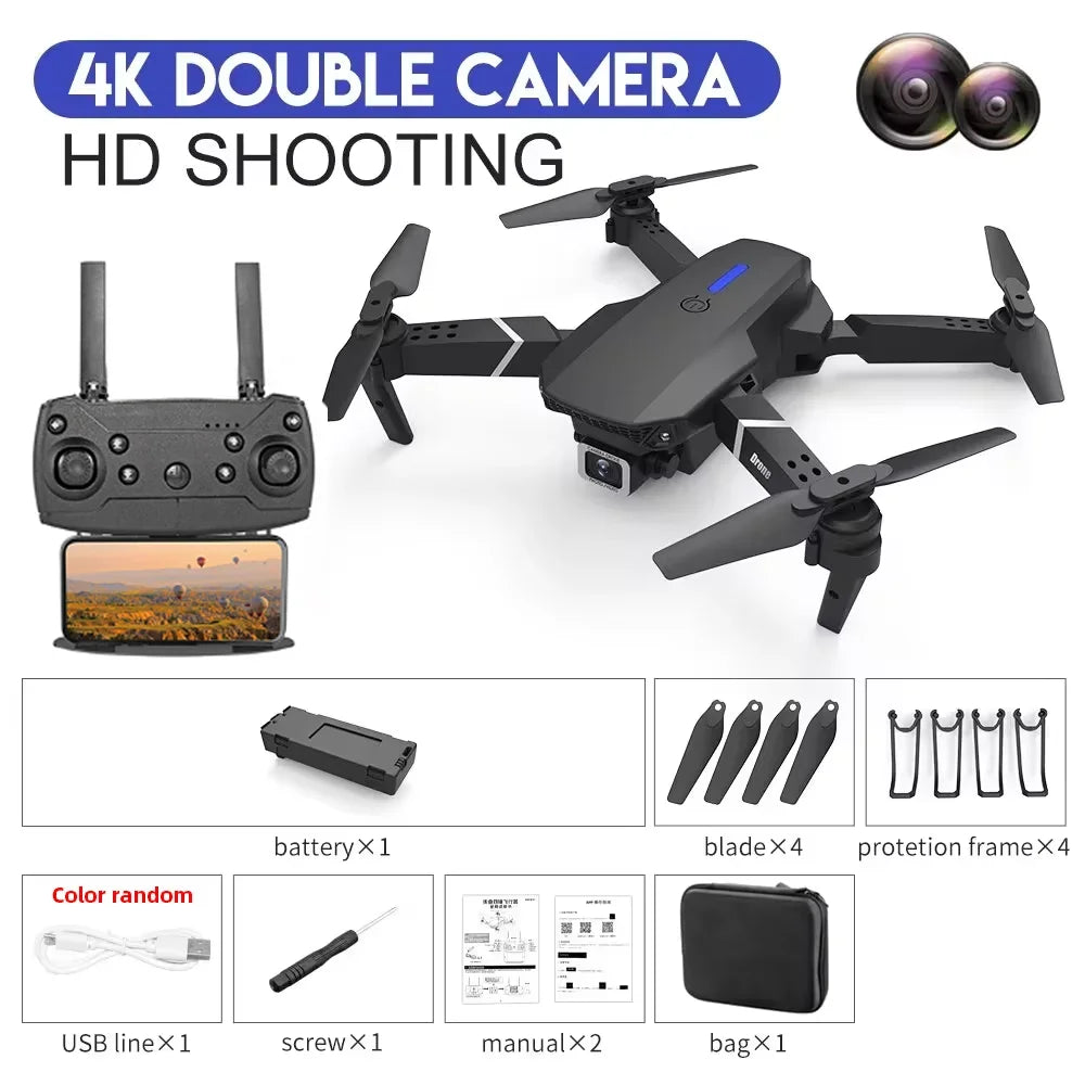 Foldable Drone 4K Single/Dual Camera WiFi FPV RC Quadcopter