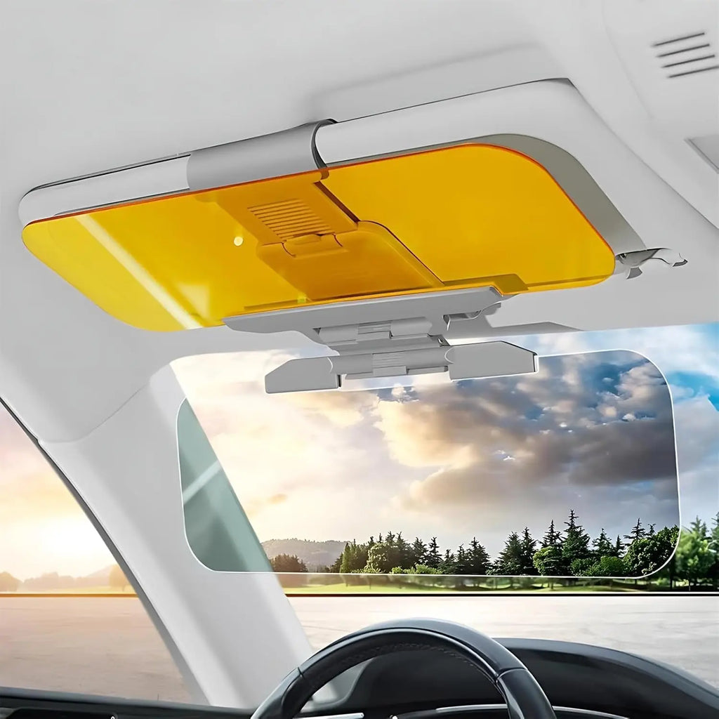 ClearDrive Day & Night Visor Shield – Anti-Glare HD Sun Visor for Car with Enhanced Driving Visibility & Eye Protection.