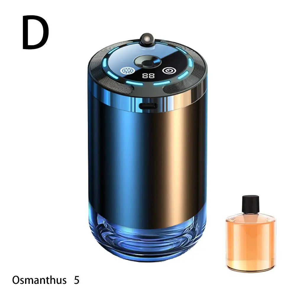 Smart Car Air Freshener – Rechargeable Automatic Fragrance Diffuser with 5 Intensity Levels, Adjustable Scent Control for Vehicle Interior