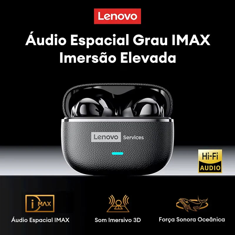 Lenovo LE208 TWS Leather Wireless Earphones – ENC Noise Reduction & Gaming Mode