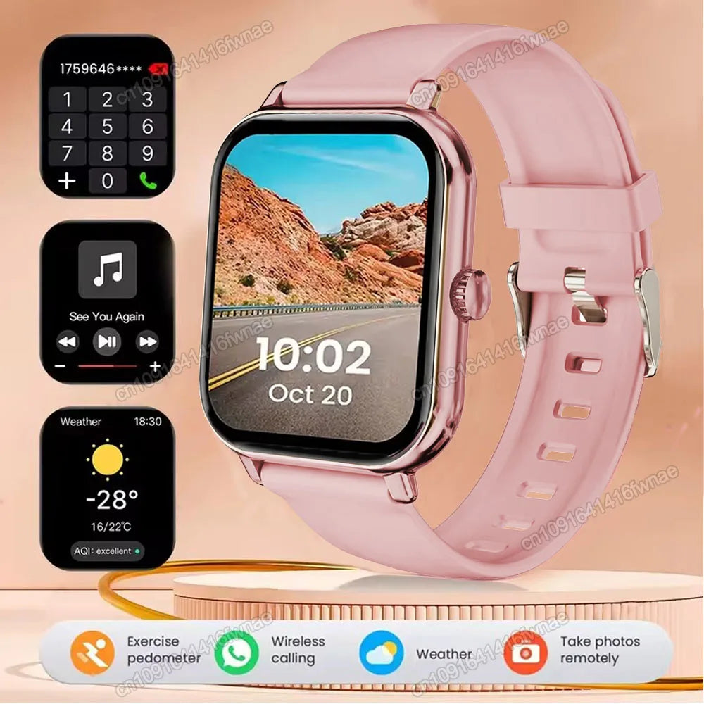 New Smart Watch 2.01 Inch HD Display Answer Make Call Message Preview Sport Modes smartwatch DIY Dial Weather Forecast Men Women