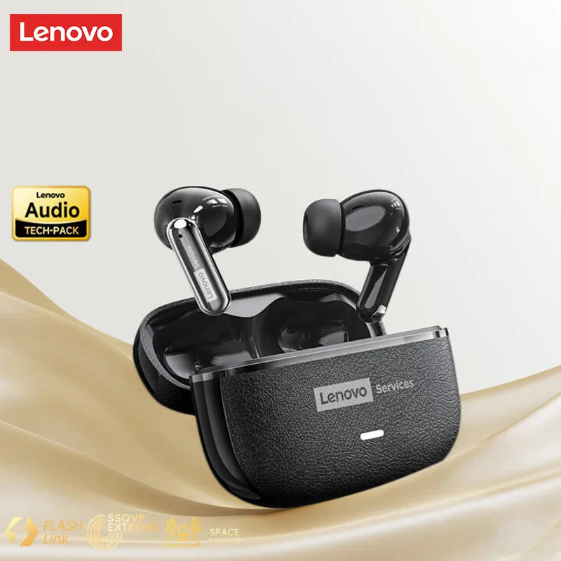 Lenovo LE208 TWS Leather Wireless Earphones – ENC Noise Reduction & Gaming Mode