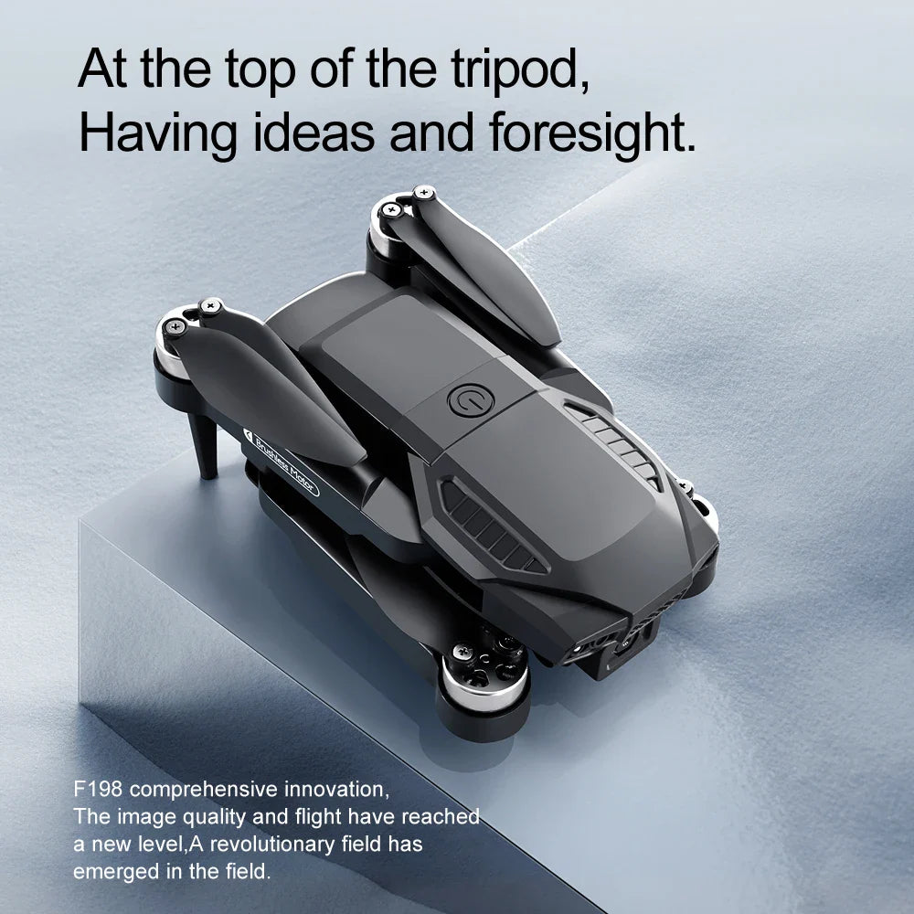 F198 Drone Professional Dual Camera With 1080P WIFI FPV HD Aerial Photography Wide Angle Brushless RC Foldable Quadcopter.