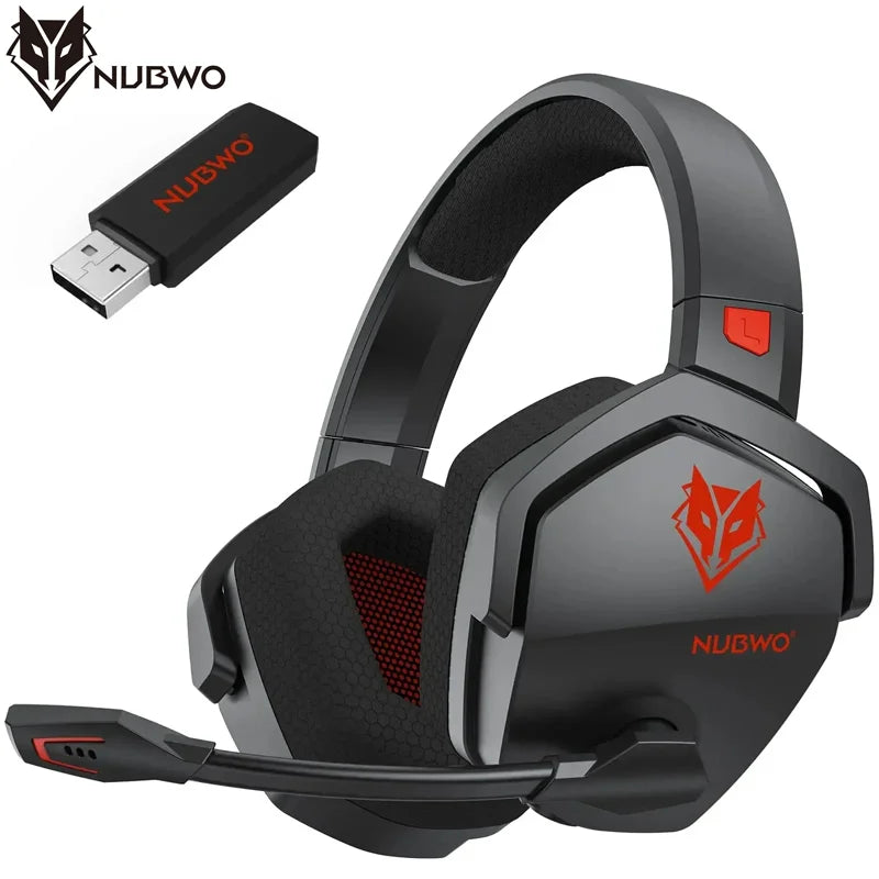 NUBWO G06 Wireless Gaming Headset 2.4GHz Bluetooth 5.3 with Mic 50mm Drivers