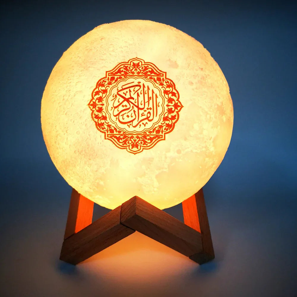 Quran Azan Night Light Speaker – LED Ambient Lamp with Wireless Bluetooth Audio & Prayer Adhan Sound
