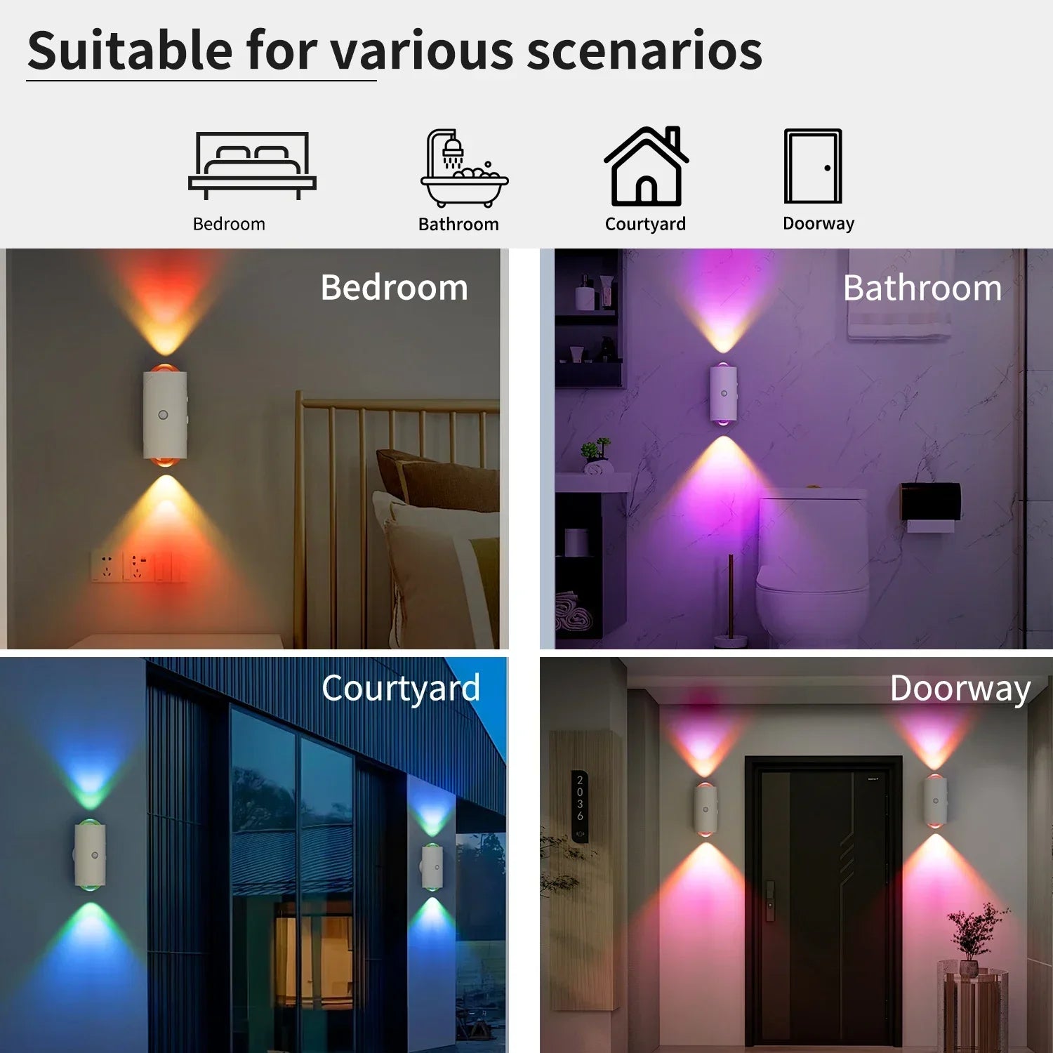GlowSense 7-Color Motion Sensor Light – Wireless LED Night Light with Auto On/Off for Home, Stairs & Wardrobe