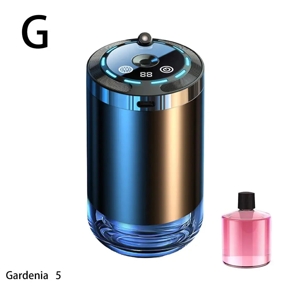 Smart Car Air Freshener – Rechargeable Automatic Fragrance Diffuser with 5 Intensity Levels, Adjustable Scent Control for Vehicle Interior