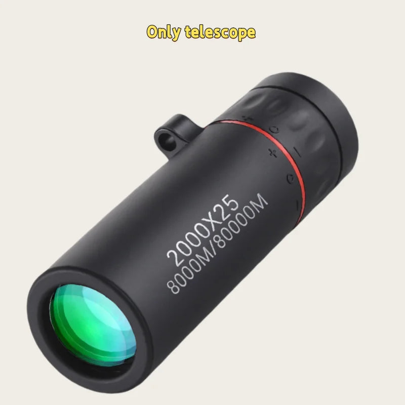 TacticalEdge 2000x25 HD Compact Monocular Telescope – High-Power Portable Scope for Travel, Hiking & Outdoor Exploration