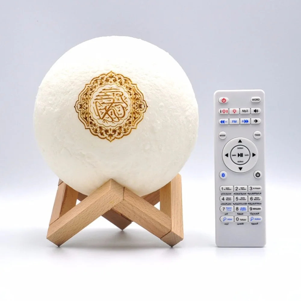 Quran Azan Night Light Speaker – LED Ambient Lamp with Wireless Bluetooth Audio & Prayer Adhan Sound