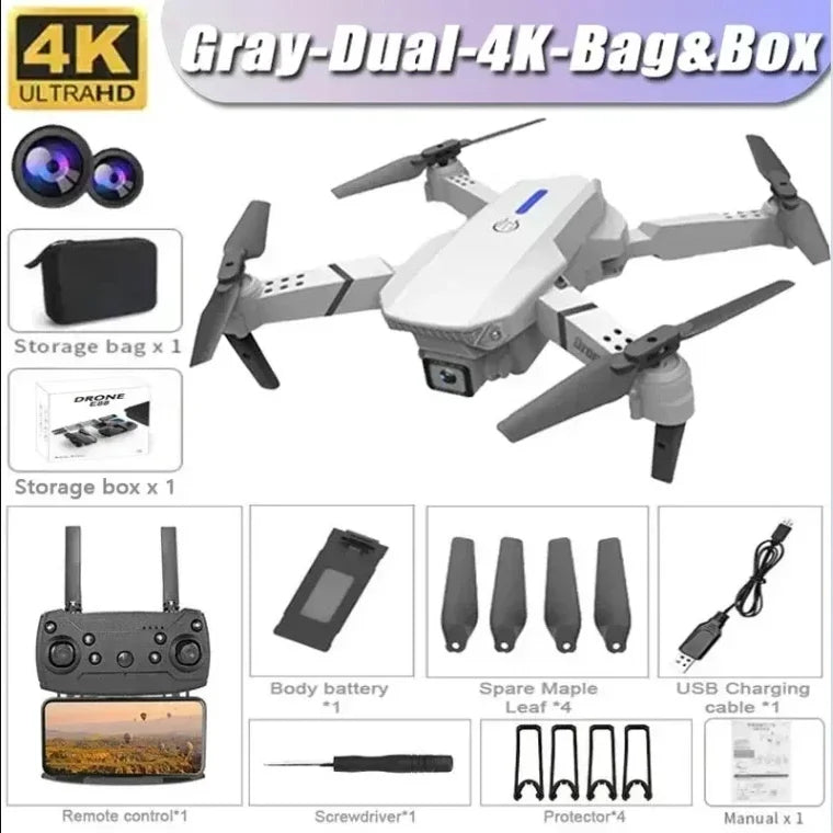 Foldable Drone 4K Single/Dual Camera WiFi FPV RC Quadcopter