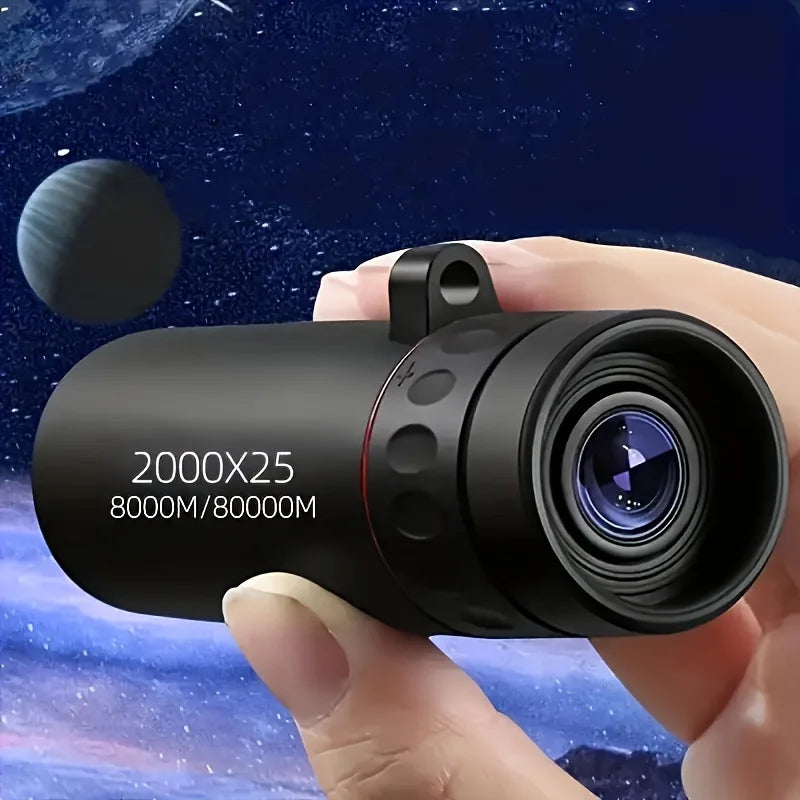 TacticalEdge 2000x25 HD Compact Monocular Telescope – High-Power Portable Scope for Travel, Hiking & Outdoor Exploration