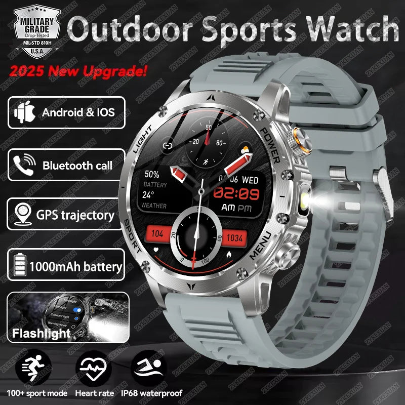2025 1000mAh Super Capacity Battery Adult Men Smart Watch 1.7-inch Large Screen Bluetooth Call IP68 Waterproof SmartWatch Sports